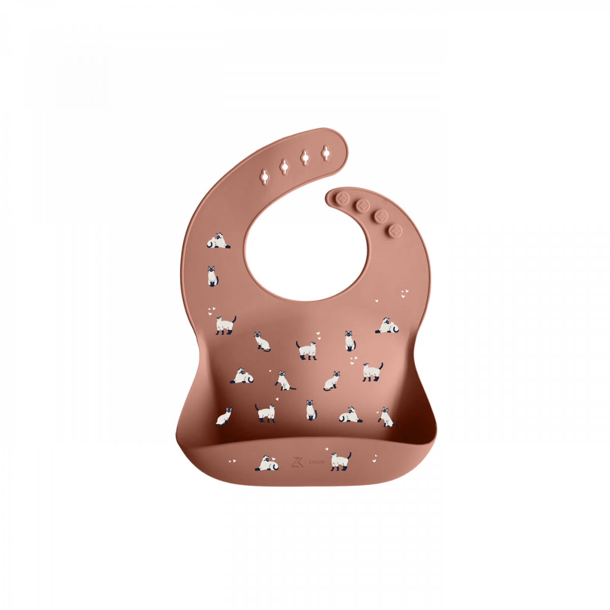 Bavoir en silicone - Minouche rose