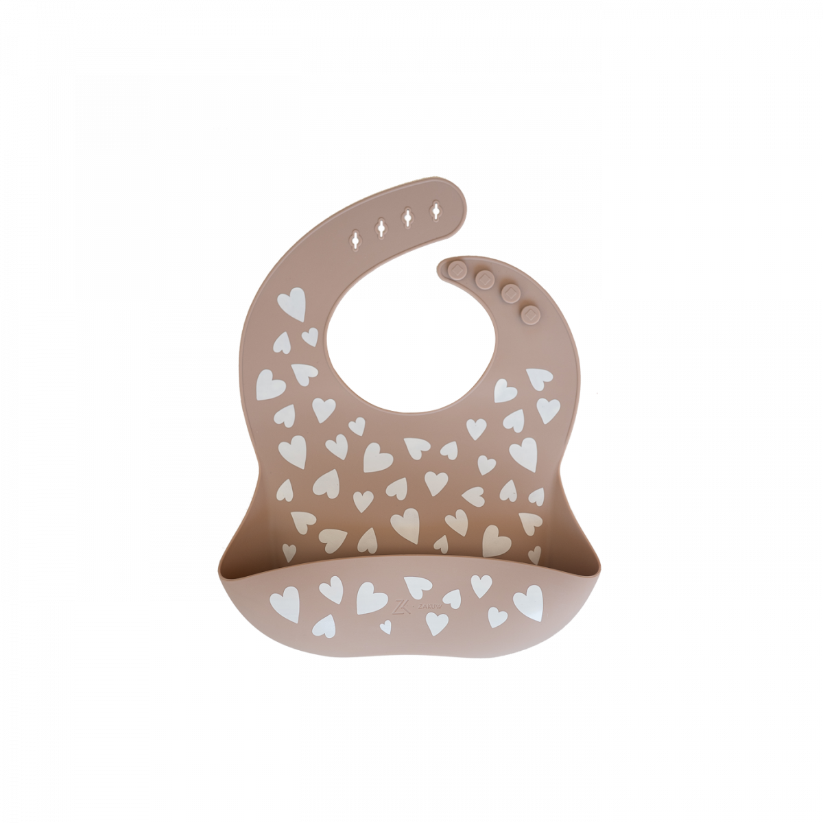 Bavoir en silicone - Love taupe