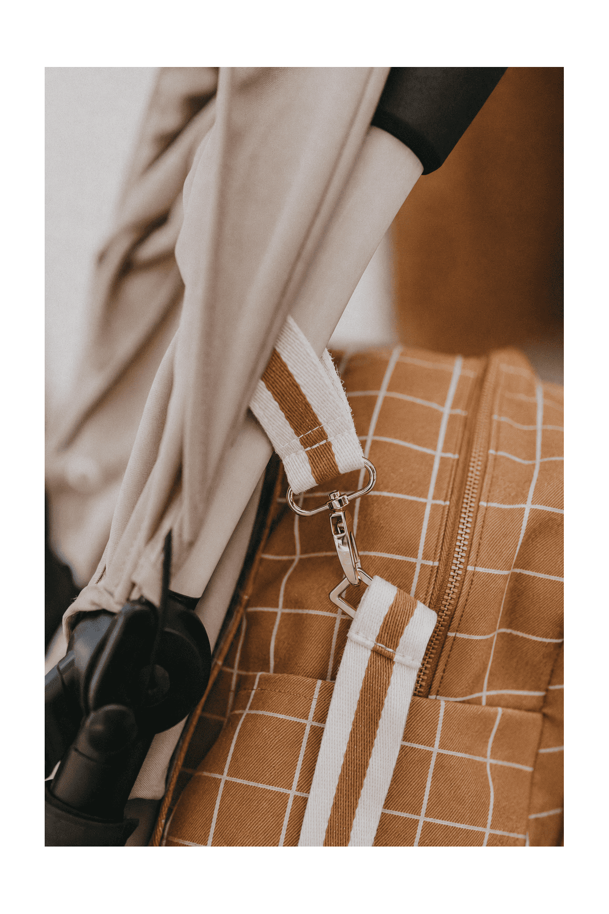 Attaches poussette - blanc & camel